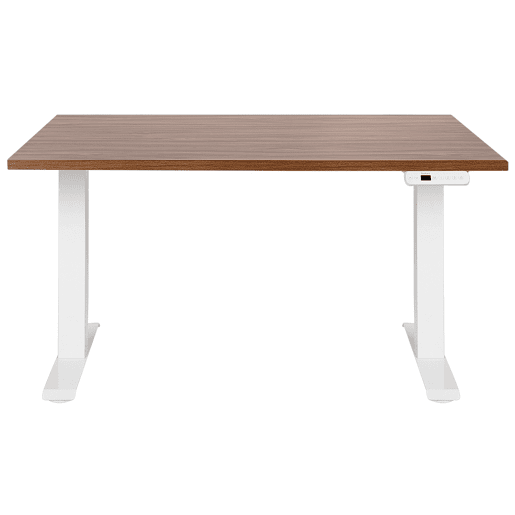 Secretária de pé ajustável eletricamente DESTINES CastanhoBranco 120 cm 72 cm