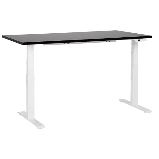 Secretária de pé ajustável eletricamente DESTINES PretoBranco 160 cm 72 cm