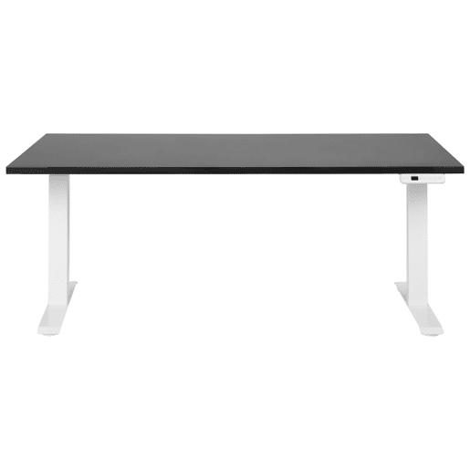 Secretária de pé ajustável eletricamente DESTINES PretoBranco 160 cm 72 cm