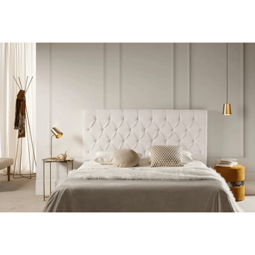 Cabeceira Estofada CAPRI Aqualine 130x120x12 cm - BEGE - Moonia