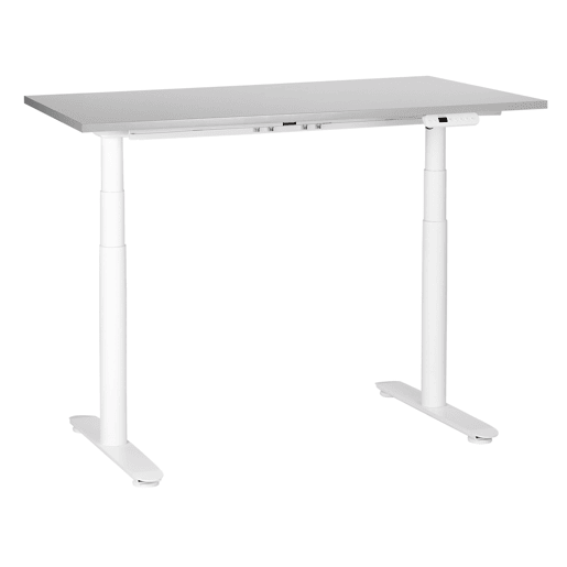 Secretária de pé ajustável eletricamente DESTINAS CinzentoBranco 120 cm 72 cm