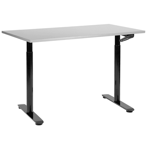 Secretária de pé ajustável manualmente DESTINAS CinzentoPreto 120 cm 72 cm Secretária de pé ajustável manualmente DESTINAS CinzentoPreto 120 cm 72 cm