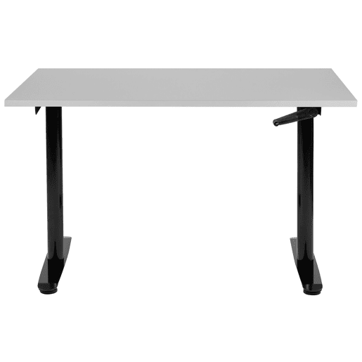 Secretária de pé ajustável manualmente DESTINAS CinzentoPreto 120 cm 72 cm Secretária de pé ajustável manualmente DESTINAS CinzentoPreto 120 cm 72 cm