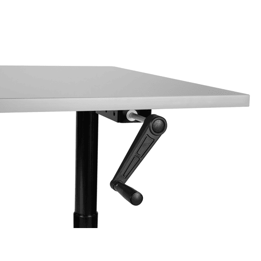 Secretária de pé ajustável manualmente DESTINAS CinzentoPreto 120 cm 72 cm Secretária de pé ajustável manualmente DESTINAS CinzentoPreto 120 cm 72 cm