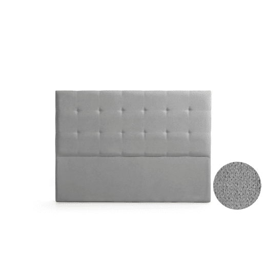 Cabeceira Estofada ASTORIA Aqualine 130x120x8 cm - Cinzento Claro - Moonia