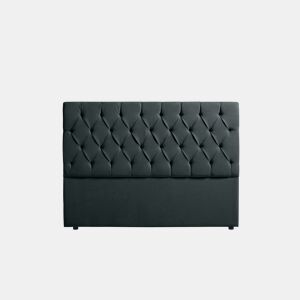 Cabeceira Estofada CAPRI Aqualine 145x120x12 cm - PRETO - Moonia