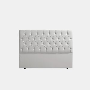 Cabeceira Estofada CAPRI Pele Sintética 145x120x12 cm - CINZA CLARO - Moonia