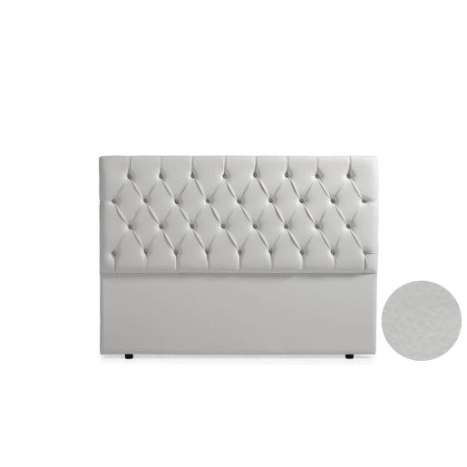 Cabeceira Estofada CAPRI Pele Sintética 130x120x12 cm - CINZA CLARO - Moonia