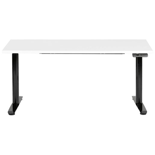 Secretária de pé ajustável eletricamente DESTINAS BrancoPreto 160 cm 72 cm