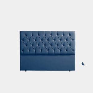 Cabeceira Estofada CAPRI Pele Sintética 210x120x12 cm - AZUL ESCURO - Moonia
