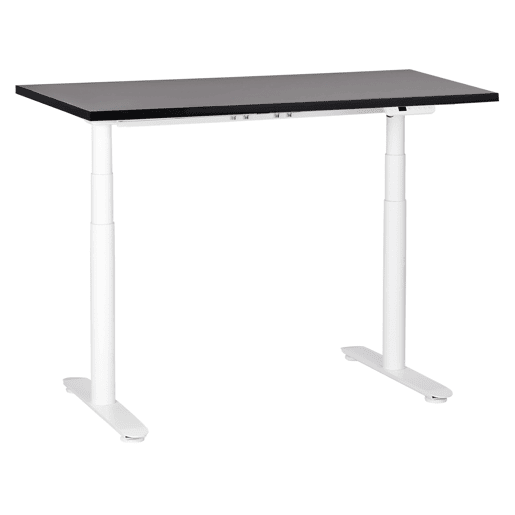 Secretária de pé ajustável eletricamente DESTINAS PretoBranco 120 cm 72 cm