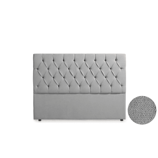 Cabeceira Estofada CAPRI Aqualine 210x120x12 cm - Cinzento Claro - Moonia