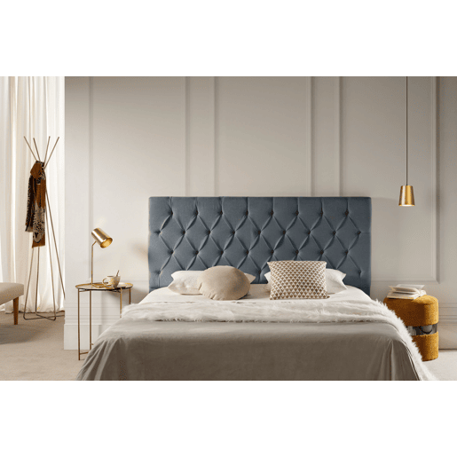 Cabeceira Estofada CAPRI Aqualine 115x120x12 cm - CINZA ESCURO - Moonia