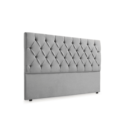 Cabeceira Estofada CAPRI Aqualine 130x120x12 cm - Cinzento Claro - Moonia