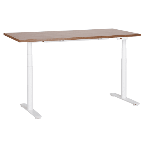 Secretária de pé ajustável eletricamente DESTINAS CastanhoBranco 160 cm 72 cm