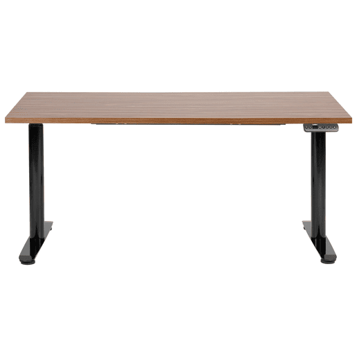 Secretária de pé ajustável eletricamente DESTINAS CastanhoPreto 160 cm 72 cm