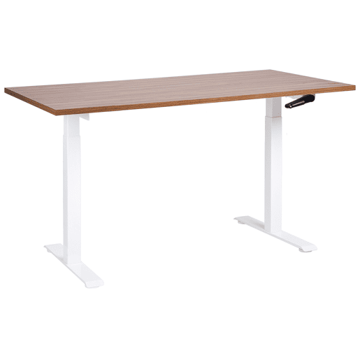Secretária de pé ajustável manualmente DESTINES CastanhoBranco 160 cm 72 cm Secretária de pé ajustável manualmente DESTINES CastanhoBranco 160 cm 72 cm