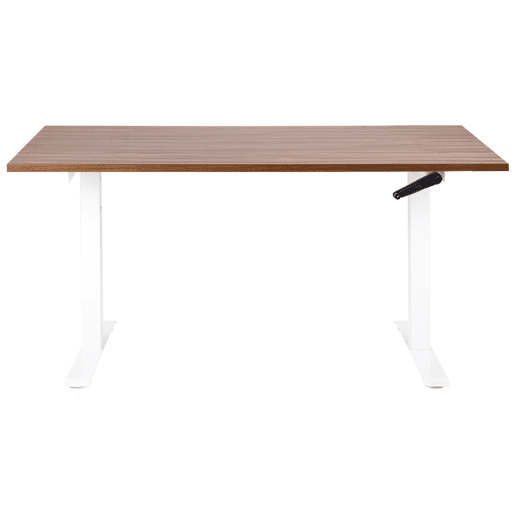 Secretária de pé ajustável manualmente DESTINES CastanhoBranco 160 cm 72 cm Secretária de pé ajustável manualmente DESTINES CastanhoBranco 160 cm 72 cm
