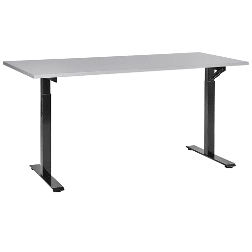Secretária de pé ajustável manualmente DESTINES CinzentoPreto 160 cm 72 cm