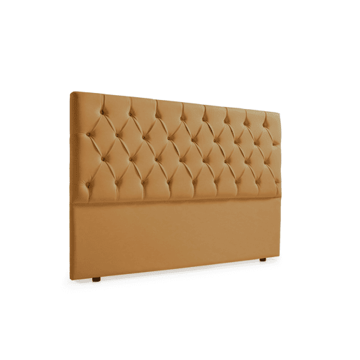 Cabeceira Estofada CAPRI Pele Sintética 190x120x12 cm - Castanho Claro - Moonia