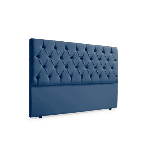 Cabeceira Estofada CAPRI Pele Sintética 190x120x12 cm - AZUL ESCURO - Moonia