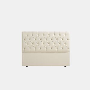 Cabeceira Estofada CAPRI Pele Sintética 170x120x12 cm - Branco escuro - Moonia