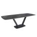 ANGEL CERDA Mesa comedor extensible ovalada barril mármol porcelánico y acero negro 240x100 ANGEL CERDA Mesa comedor extensible ovalada barril mármol porcelánico y acero negro 240x100 Negro
