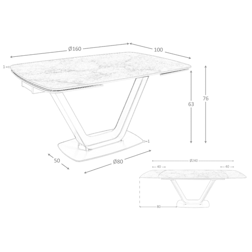 ANGEL CERDA Mesa de jantar extensível barril oval mármore porcelânico e aço preto