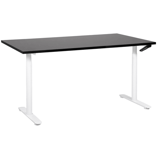 Secretária de pé ajustável manualmente DESTINAS PretoBranco 160 cm 72 cm