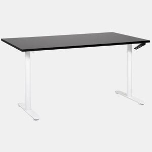 Secretária de pé ajustável manualmente DESTINAS PretoBranco 160 cm 72 cm