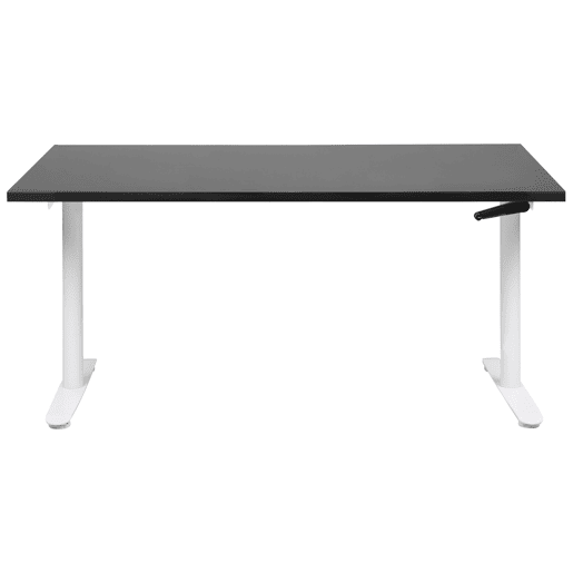 Secretária de pé ajustável manualmente DESTINAS PretoBranco 160 cm 72 cm