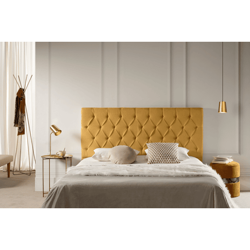 Cabeceira Estofada CAPRI Aqualine 130x120x12 cm - MOSTARDA - Moonia