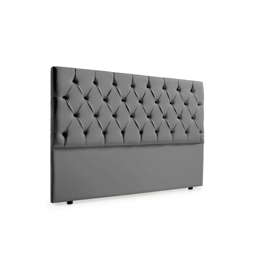 Cabeceira Estofada CAPRI Pele Sintética 115x120x12 cm - CINZA ESCURO - Moonia