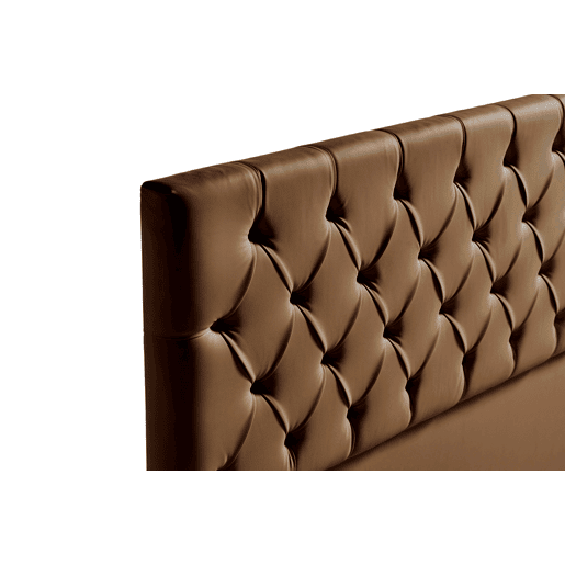 Cabeceira Estofada CAPRI Pele Sintética 145x120x12 cm - Castanho - Moonia