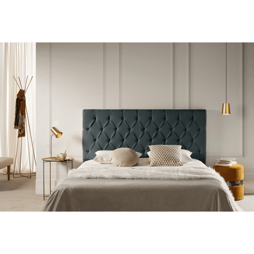Cabeceira Estofada CAPRI Aqualine 130x120x12 cm - PRETO - Moonia