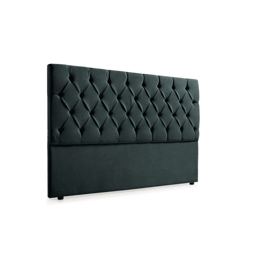Cabeceira Estofada CAPRI Aqualine 130x120x12 cm - PRETO - Moonia