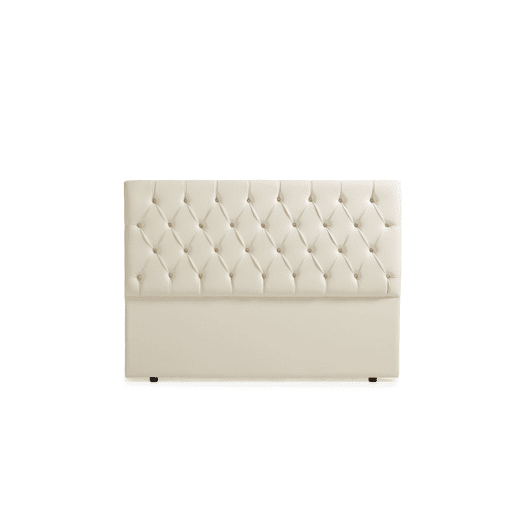 Cabeceira Estofada CAPRI Pele Sintética 210x120x12 cm - Branco escuro - Moonia