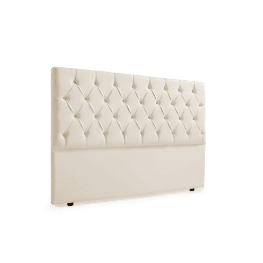 Cabeceira Estofada CAPRI Pele Sintética 210x120x12 cm - Branco escuro - Moonia