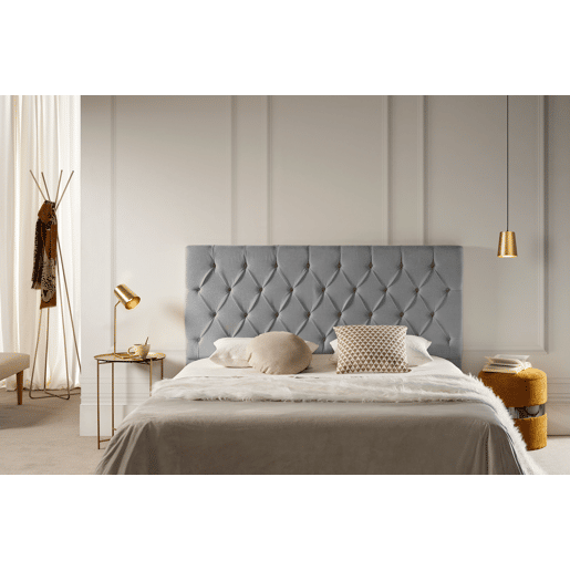 Cabeceira Estofada CAPRI Aqualine 115x120x12 cm - Cinzento Claro - Moonia