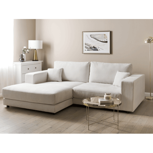 Sofá de canto LOFOTEN Tecido Branco creme 3 lugares à direita