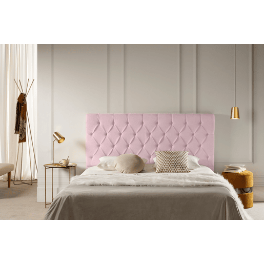 Cabeceira Estofada CAPRI Aqualine 115x120x12 cm - Rosa Claro - Moonia