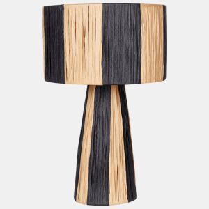 Candeeiro de mesa WELMEL Vime CastanhoPreto