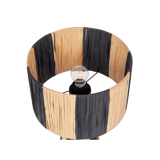 Candeeiro de mesa WELMEL Vime CastanhoPreto
