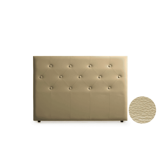 Cabeceira Estofada VICTORIA Pele Sintética 145x115x12 cm - Dourado - Moonia