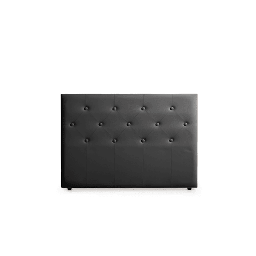 Cabeceira Estofada VICTORIA Pele Sintética 210x115x12 cm - CINZA ESCURO - Moonia