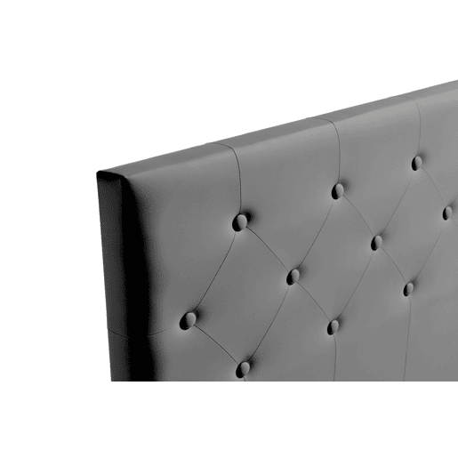 Cabeceira Estofada VICTORIA Pele Sintética 210x115x12 cm - CINZA ESCURO - Moonia