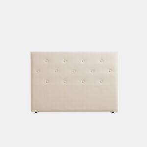 Cabeceira Estofada VICTORIA Pele Sintética 190x115x12 cm - Branco escuro - Moonia