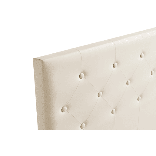 Cabeceira Estofada VICTORIA Pele Sintética 190x115x12 cm - Branco escuro - Moonia
