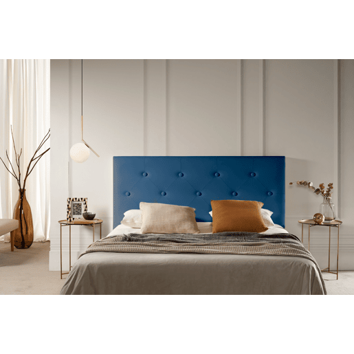 Cabeceira Estofada VICTORIA Pele Sintética 160x115x12 cm - AZUL ESCURO - Moonia