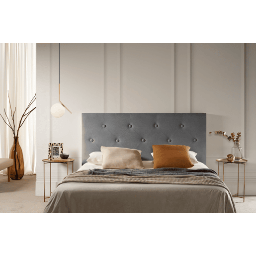 Cabeceira Estofada VICTORIA Aqualine 145x115x12 cm - Cinzento Claro - Moonia